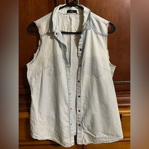 Light Denim Sleeveless Shirt